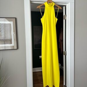 Elegant Yellow Sleeveless Dress